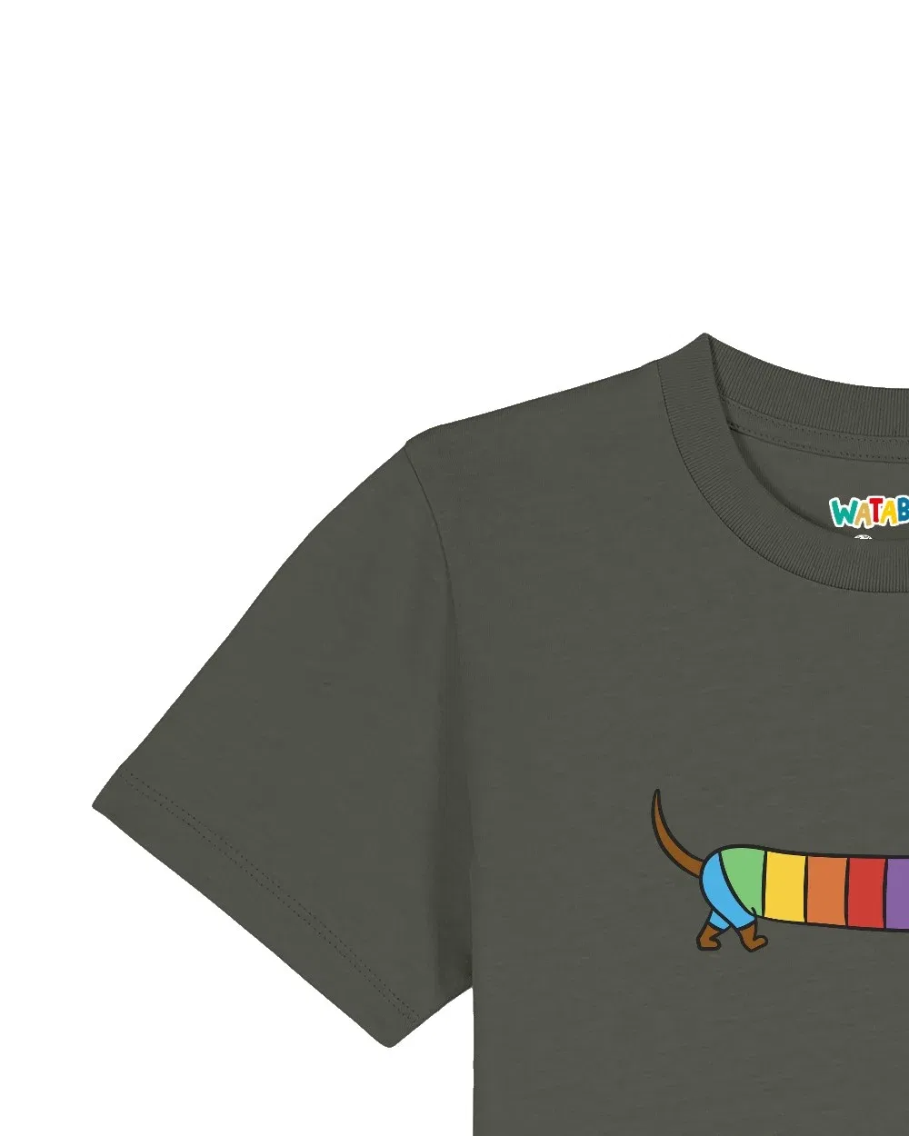 Футболка с дакелем, Wat? Apparel, хаки — фото 3
