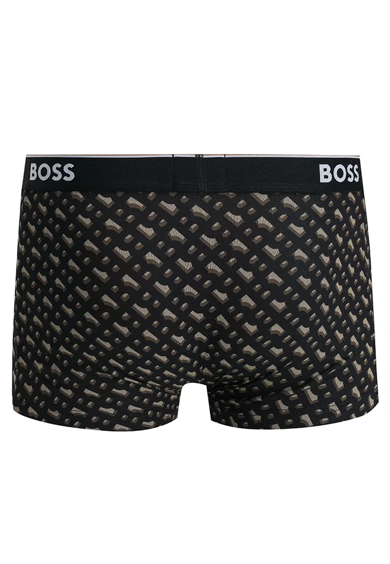 Трусы, 3 шт., логотип на поясе, BOSS Bodywear, черный/бежевый — фото 3