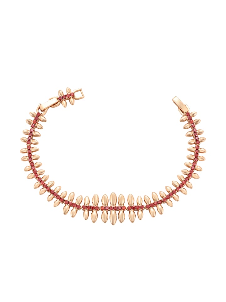 

Faina Женский браслет с кристаллами, розовое золото, красный
