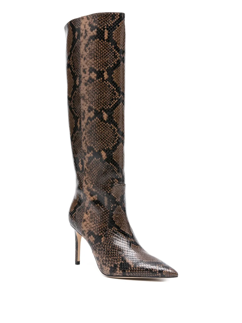 Ботинки на шпильке из телячьей кожи высотой 80 мм Stuart Weitzman, коричневый — фото 2