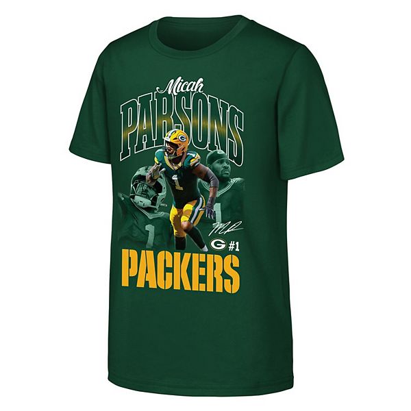 

Футболка Youth Micah Parsons Green Bay Packers Triple Pic Outerstuff