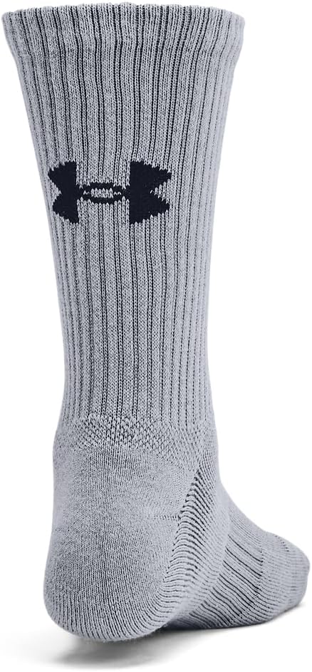 Детские тренировочные хлопковые носки Under Armour Youth (3 пары), (035) Steel/White/Black — фото 2