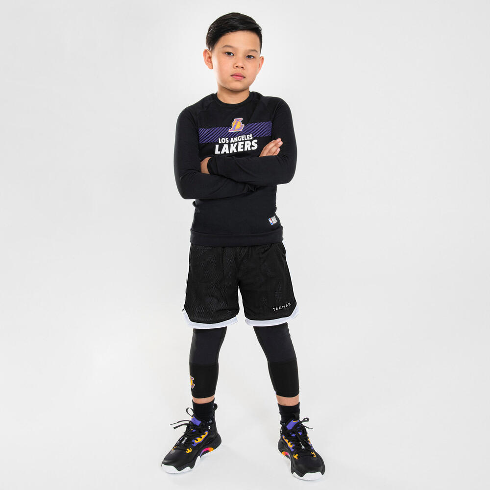 Детская баскетбольная майка Black/Cyan Lotus Kids' DECATHLON — фото 3