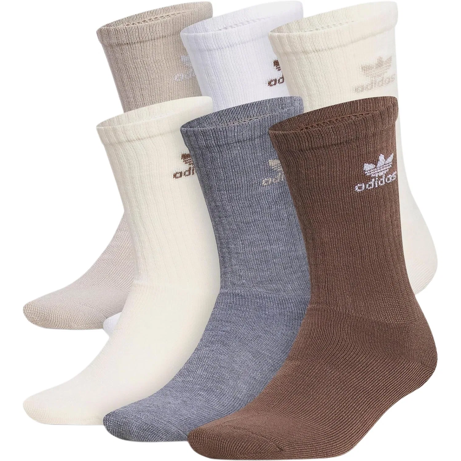 Носки повседневные Adidas Originals 6 пар бежевый-белый-коричневый-серый-хаки