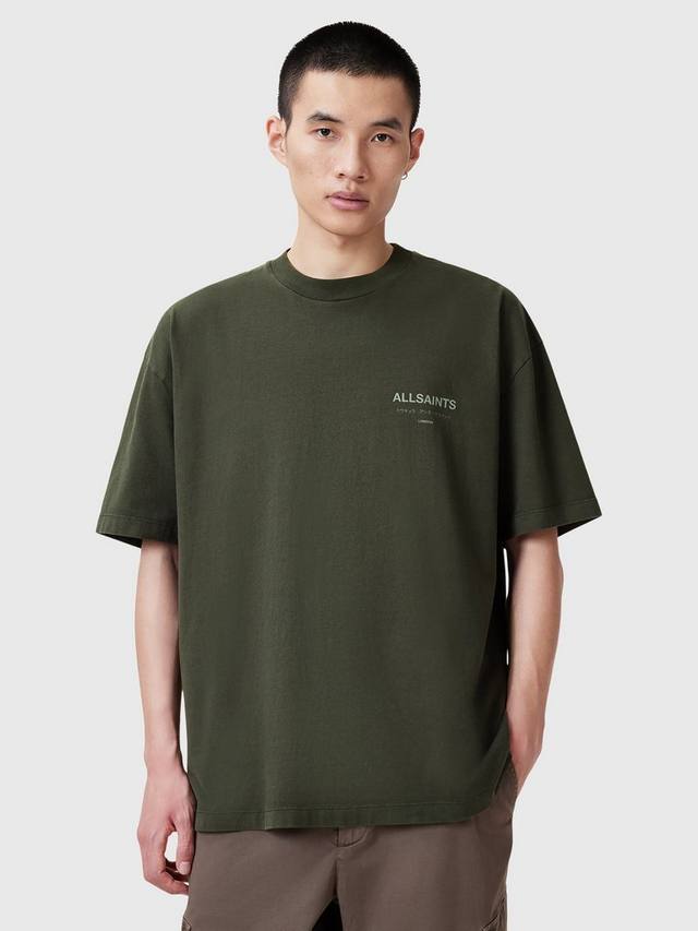 

Футболка с круглым вырезом underground AllSaints, цвет Mid Green