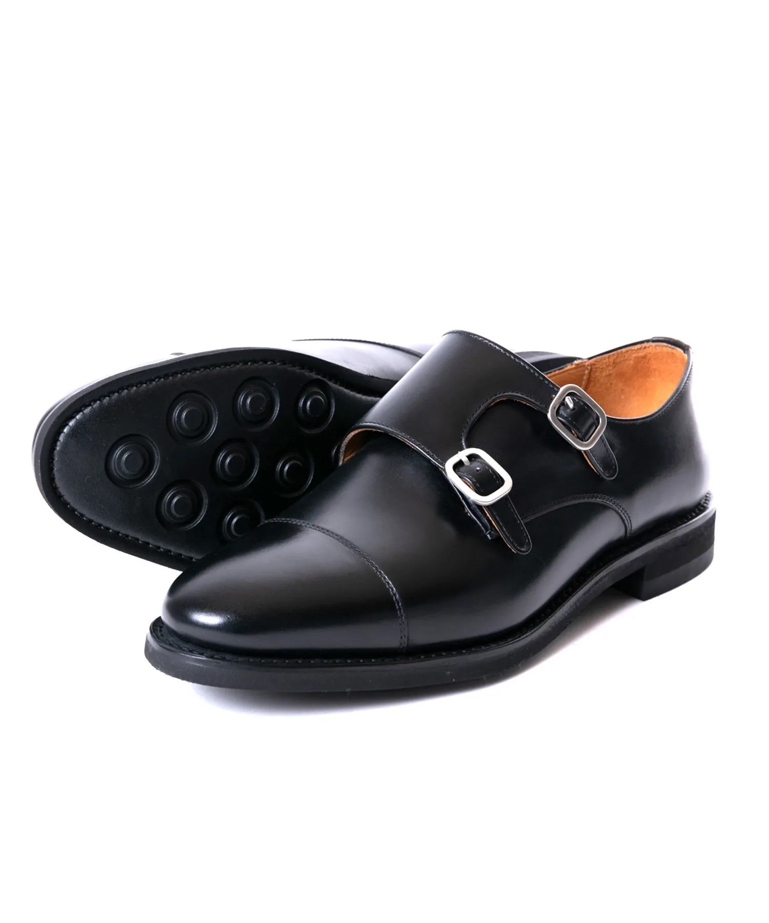 Мужские туфли двойные монки с Vibram подошвой Berwick1707 модель 5245 черные — фото 2