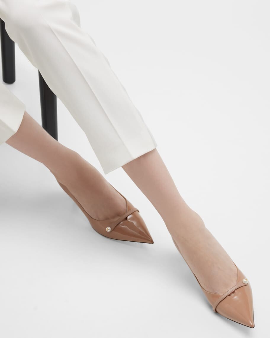 Патентованные туфли-лодочки Rosalia с жемчужным ремешком Jimmy Choo — фото 2