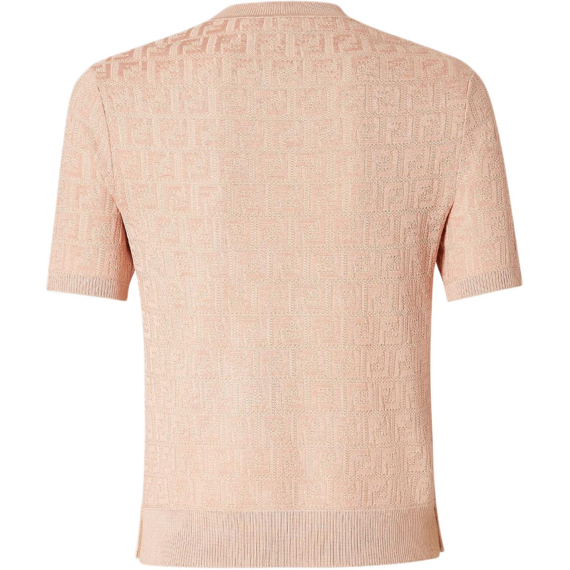 Топ Short Sleeved Crewneck Jumper FENDI, розовый — фото 4