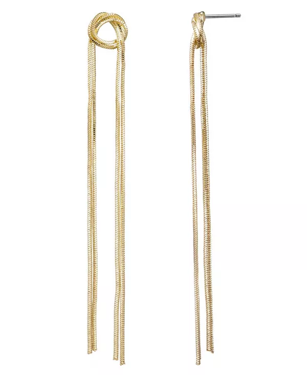 

Позолоченные серьги-цепочки с изящной веревкой Adornia, gold