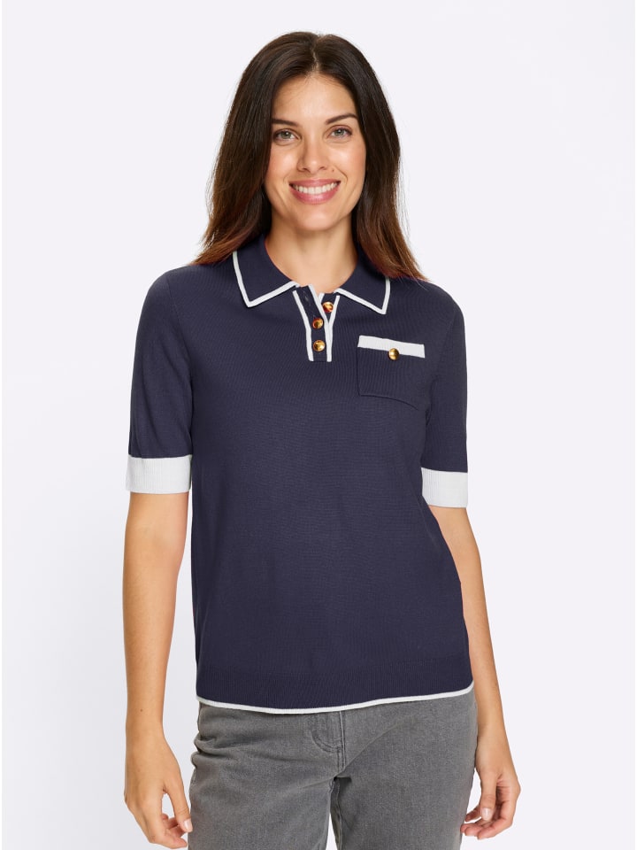 

Свитер с короткими рукавами темно-синего и белого цветов Sieh an!