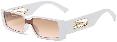 

Прямоугольные солнцезащитные очки для женщин, солнцезащитные очки для мужчин с леопардовым принтом в стиле панк, солнцезащитные очки с защитой от УФ-излучения UV400 MTZJH, White