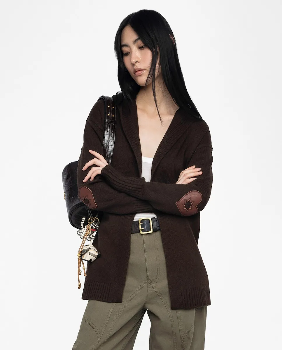 

Женский кардиган с длинными рукавами Zadig & Voltaire, коричневый