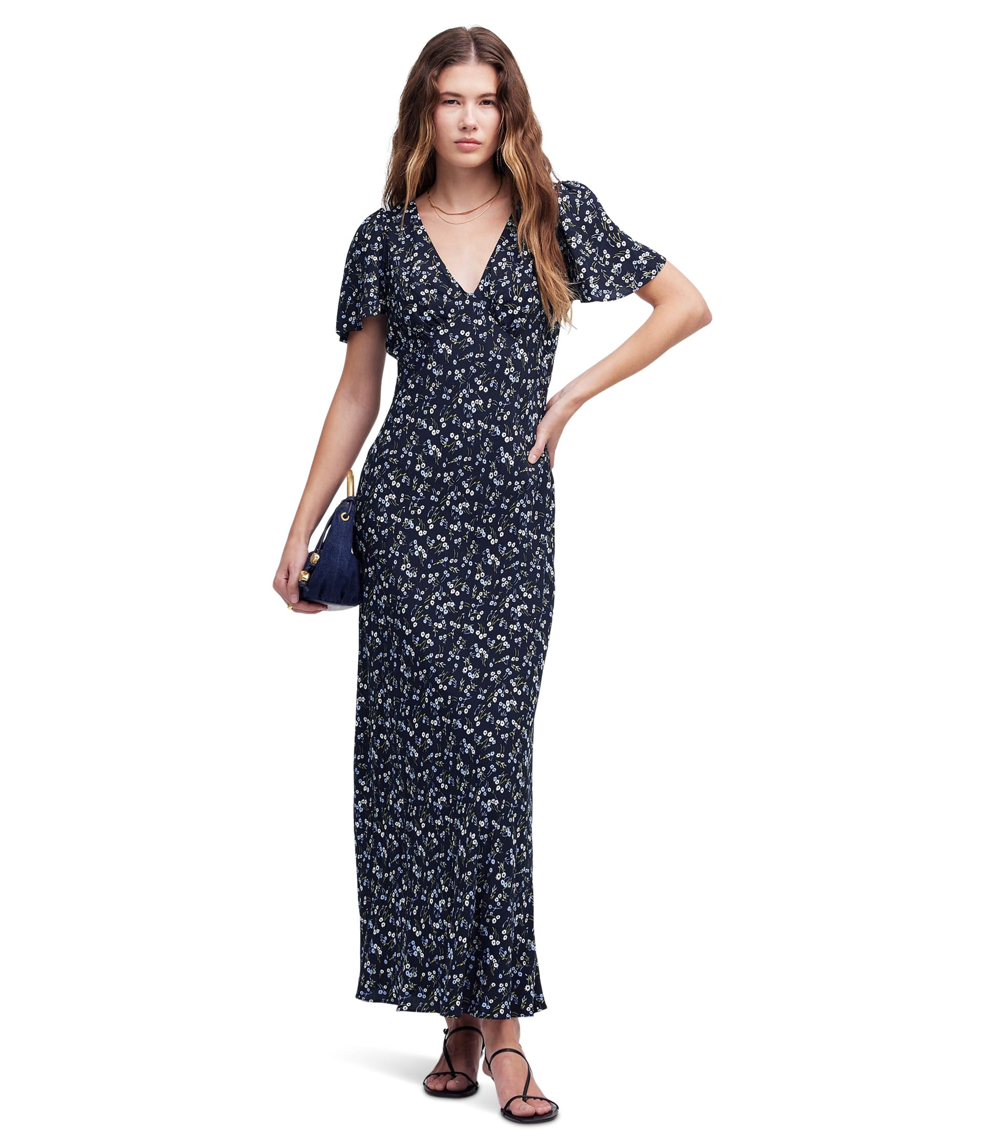 

Платье Madewell Printed Crepe Vneck Midi, цвет Vintage Ditsy Pear Accent