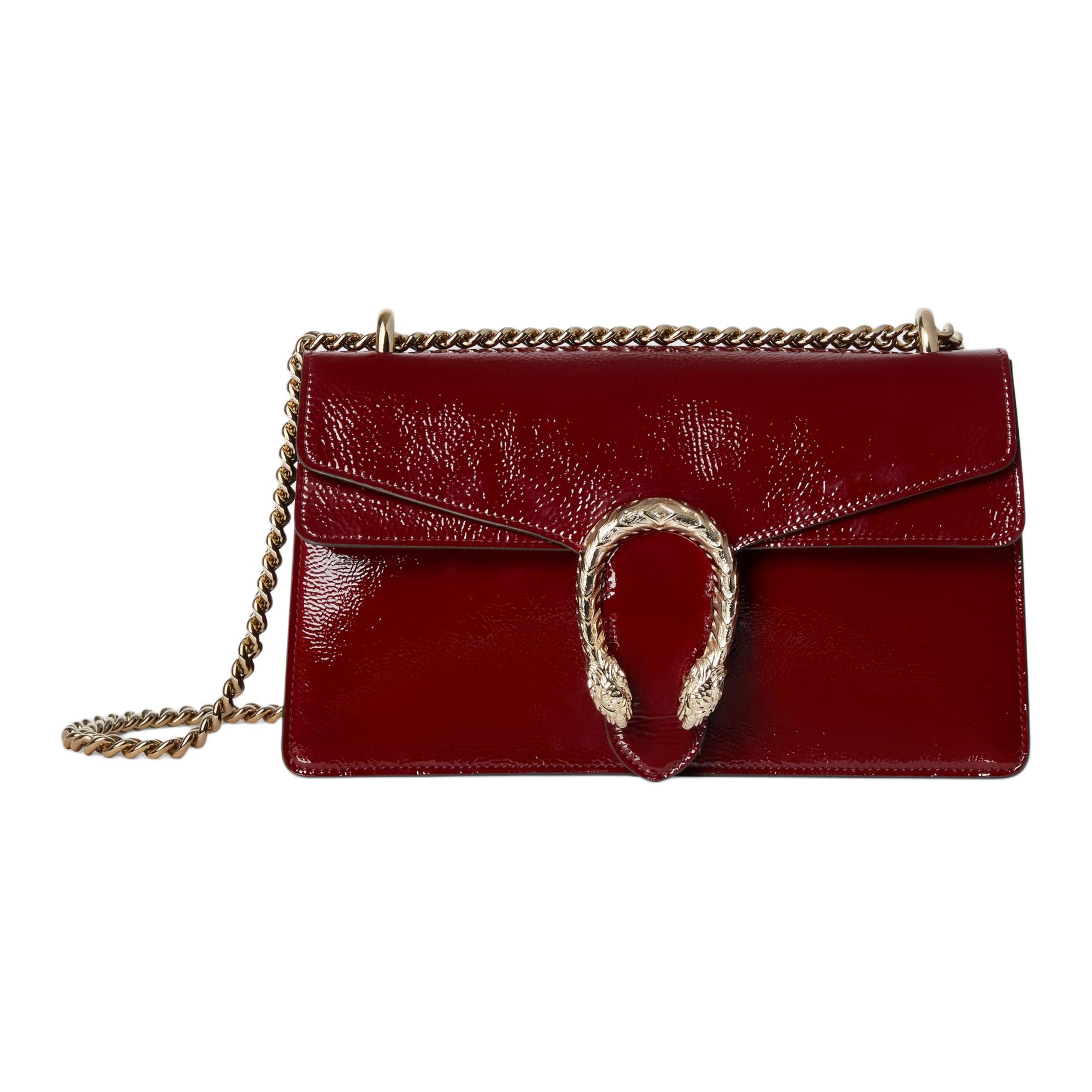 

Кожаная сумка через плечо Dionysus Patent Leather красная GUCCI