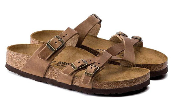 Тапочки franca oiled leather narrow fit sandals 'tobacco brown' Birkenstock, коричневый — фото 3