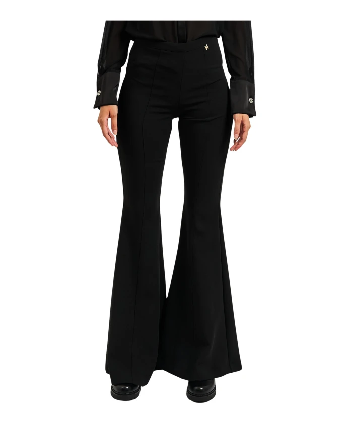 

Черные брюки-клеш с высокой талией Silvian Heach, черный