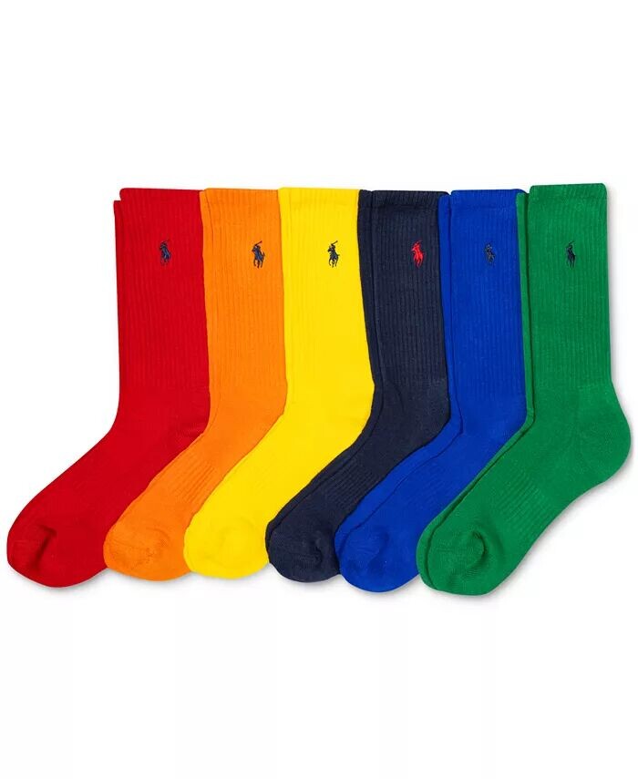 Мужские носки Performance Colorful Crew Socks, 6 пар Polo Ralph Lauren, мультиколор — фото 2