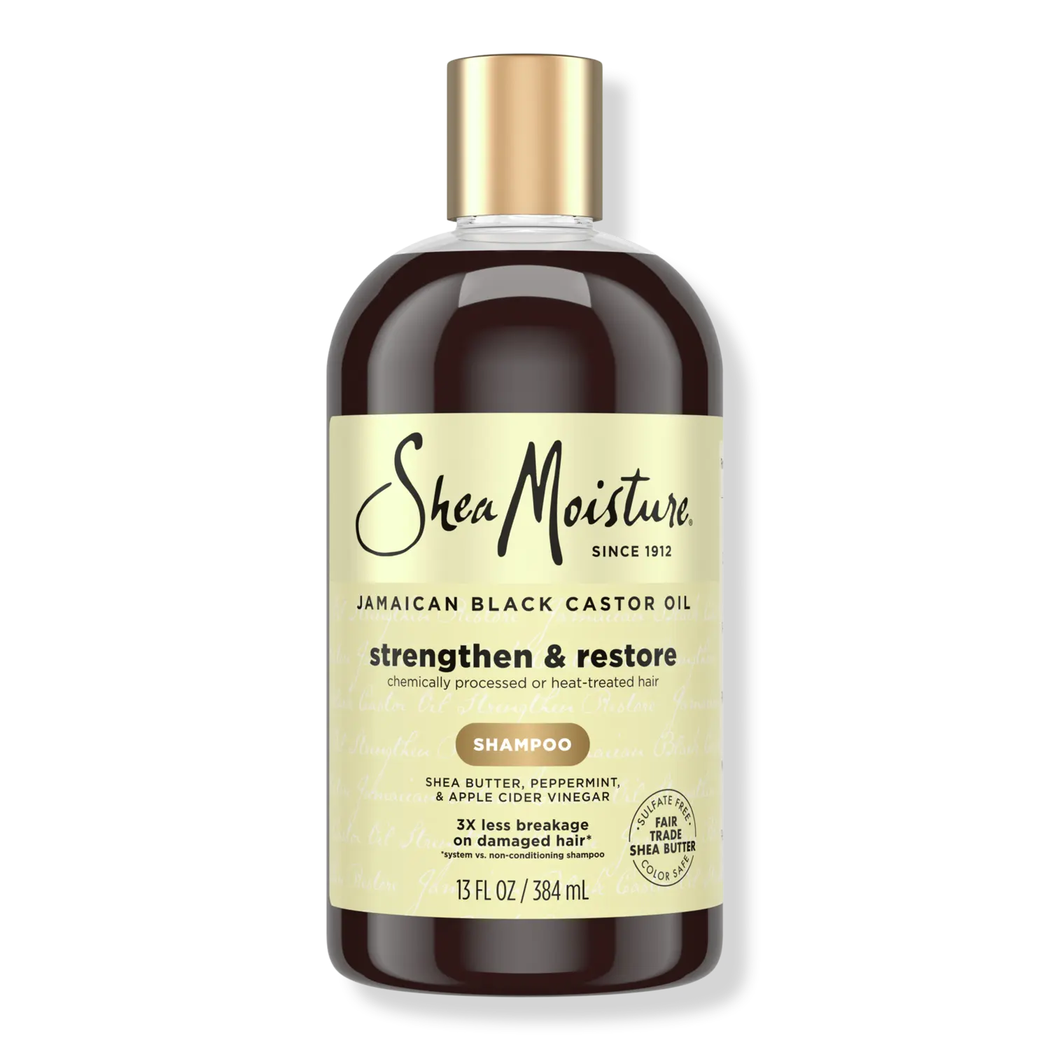 

Шампунь с укрепляющим и восстанавливающим 100% чистым ямайским черным касторовым маслом. SheaMoisture, 13.0 oz