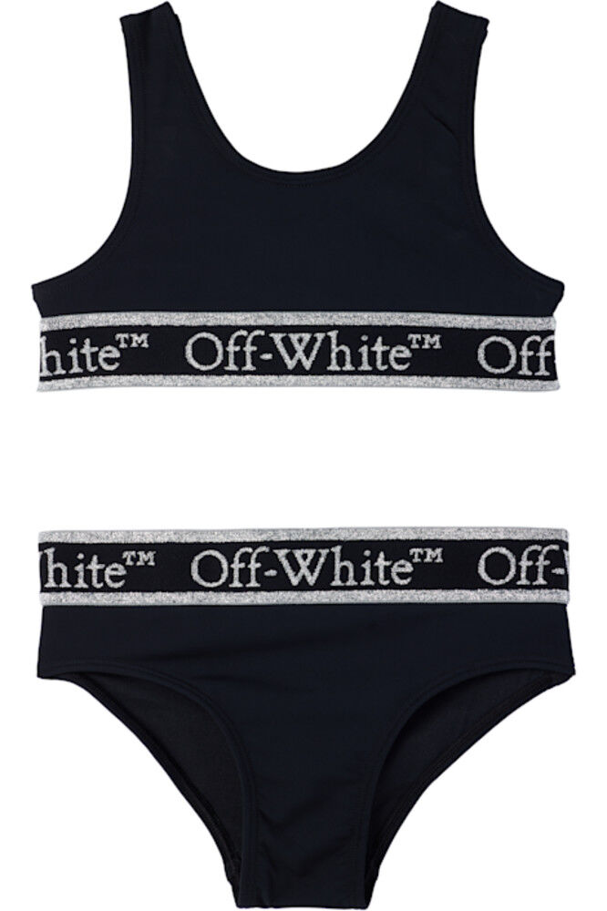 

Детский черный книжный логотип Band бикини Off-White