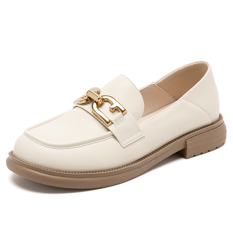 AGSDON Лоферы женские черные/коричневые/бежевые - бежевый абрикос, цвет Beige Apricot — фото 2