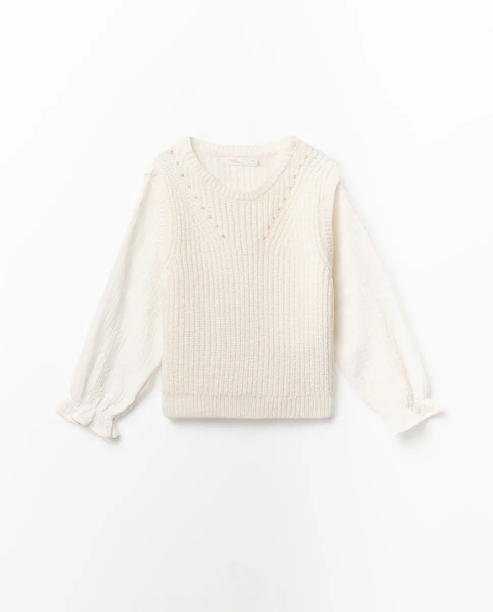 

Комбинированный трикотажный жилет Sfera, светло-бежевый