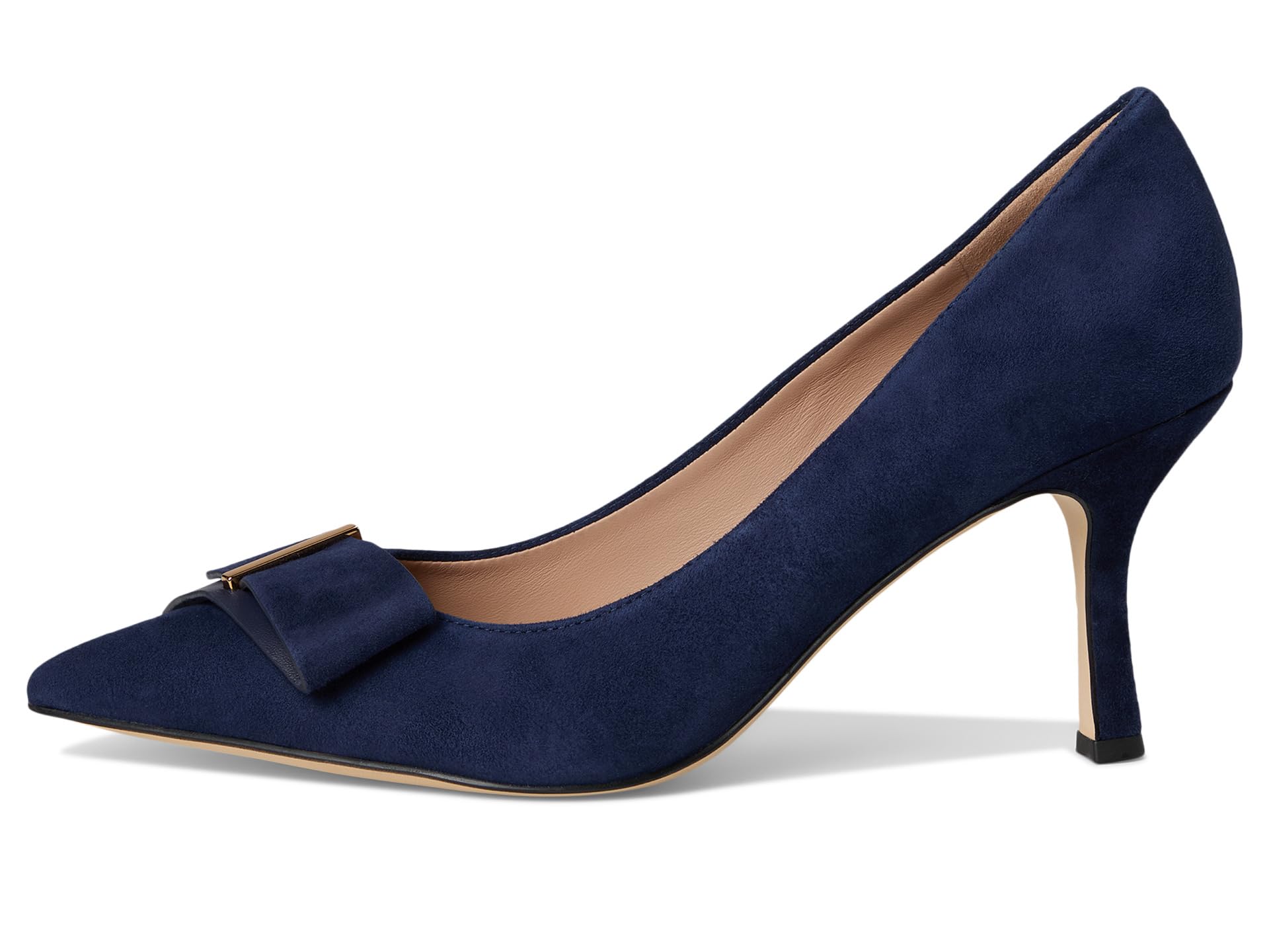 Туфли Cole Haan Felicia Bow Pumps, цвет Midnight Moon Suede — фото 4