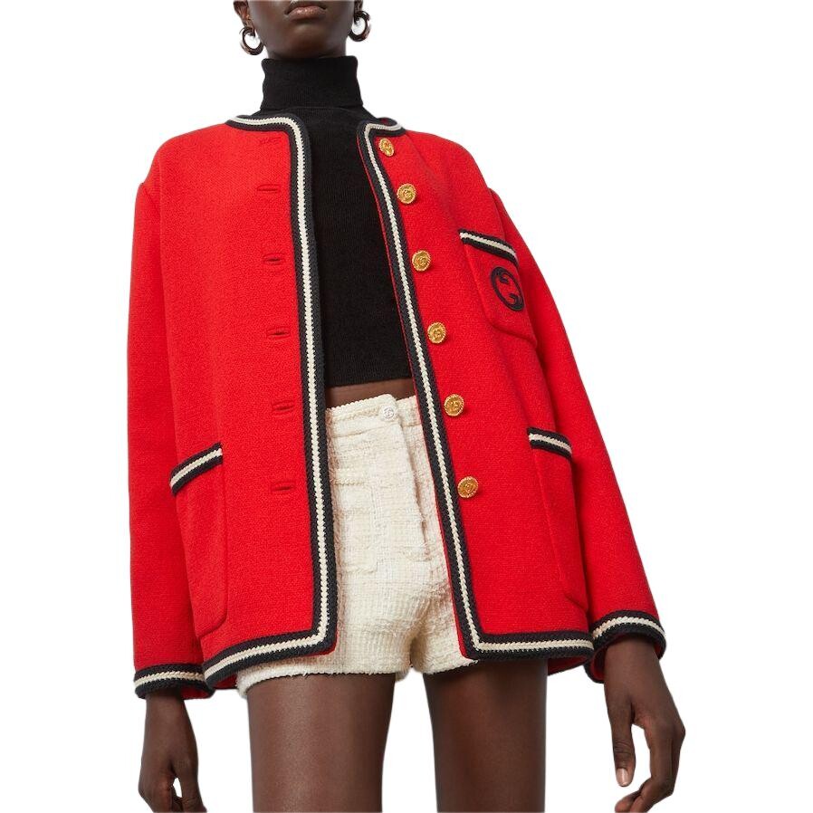 Куртка GUCCI Женская, шерсть, нейлон, красная — фото 3