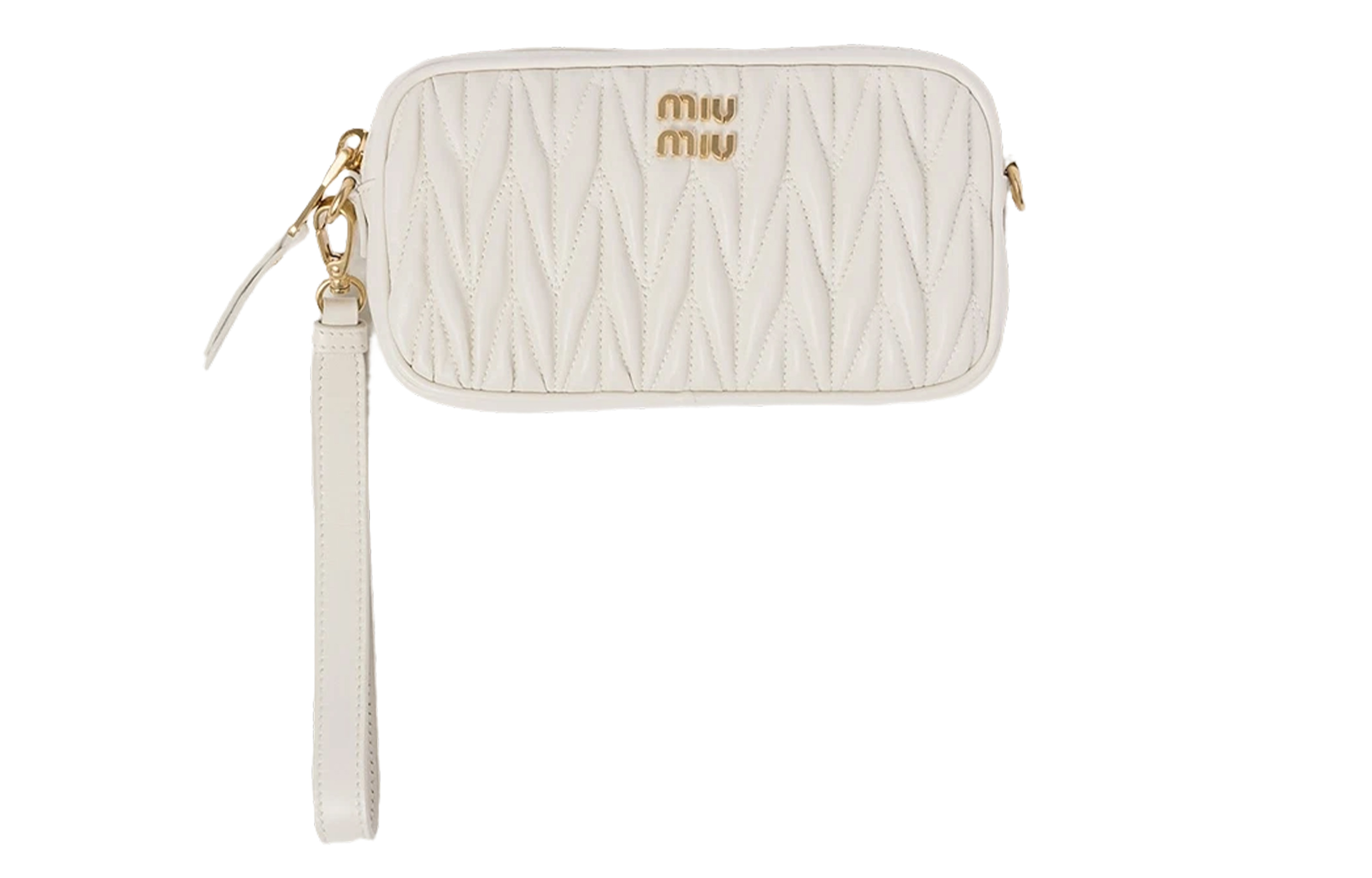 

Кожаный клатч женский белый MIU MIU