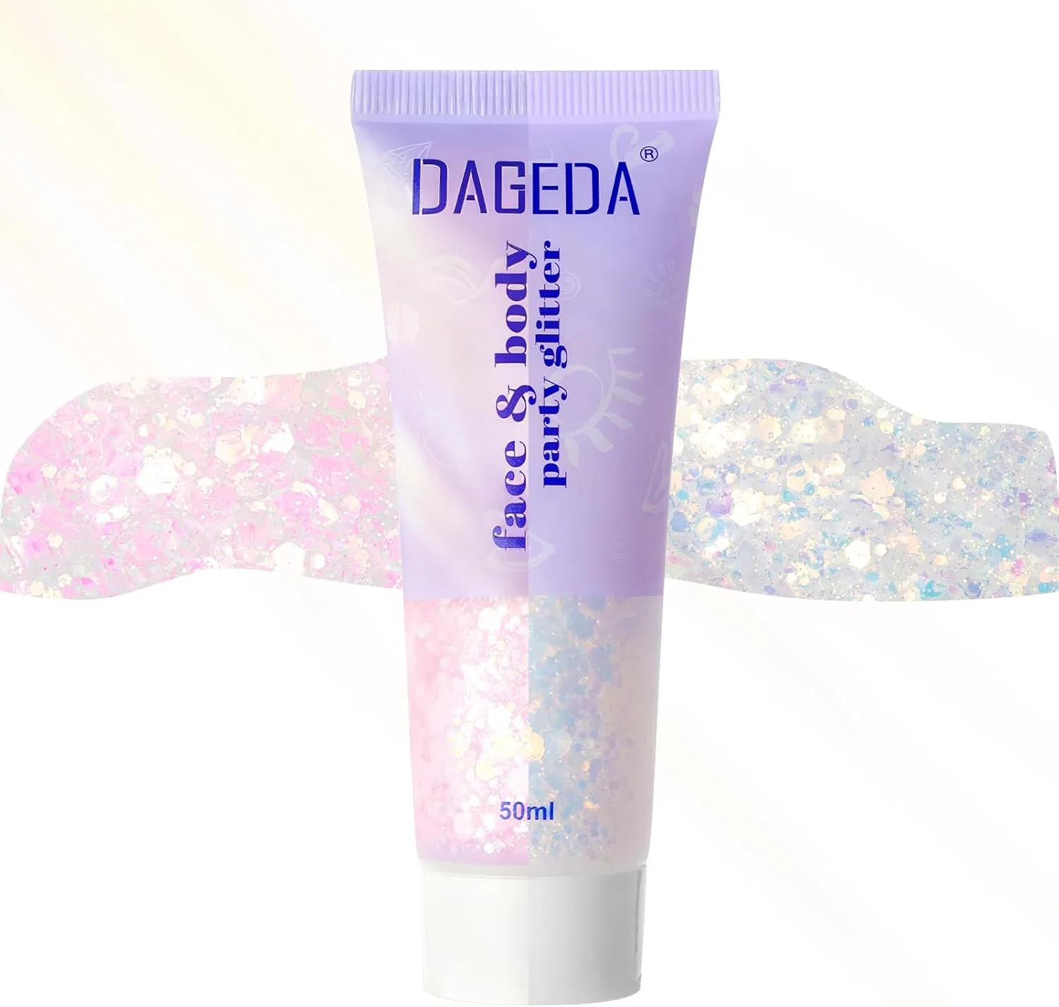 Боди-глиттер гель DAGEDA светоотражающий розовый 50 мл