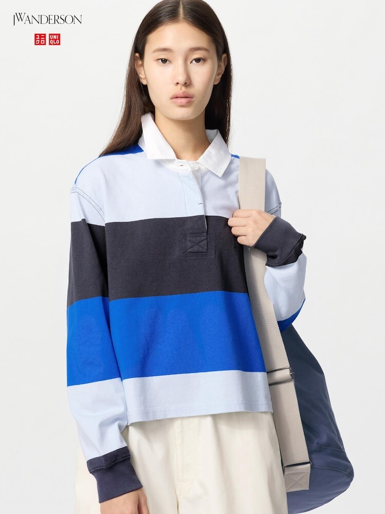 

Рубашка-Поло свободного кроя Uniqlo, синий