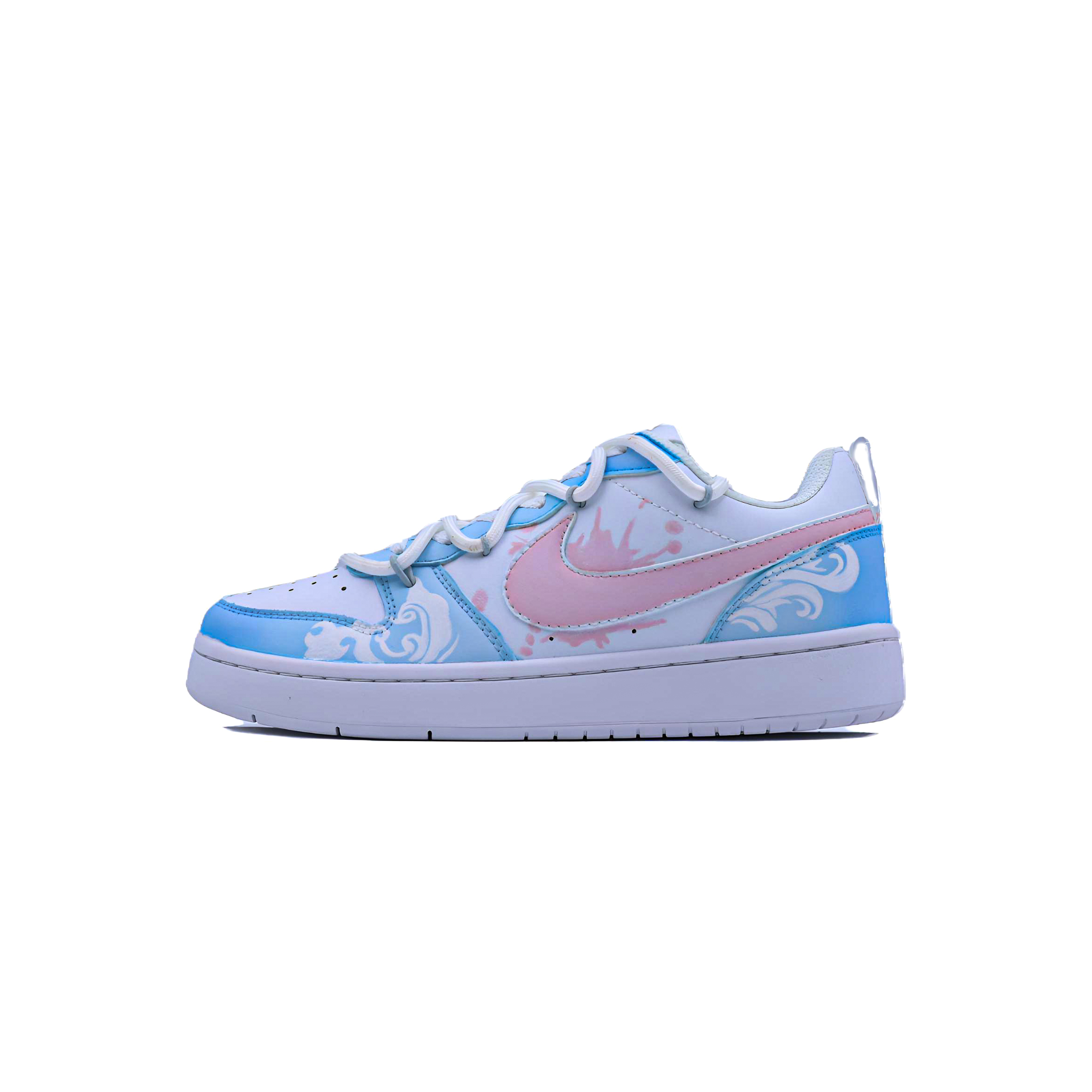 

Детские скейтерские кроссовки Court Borough для младших школьников Nike, белый/синий/розовый
