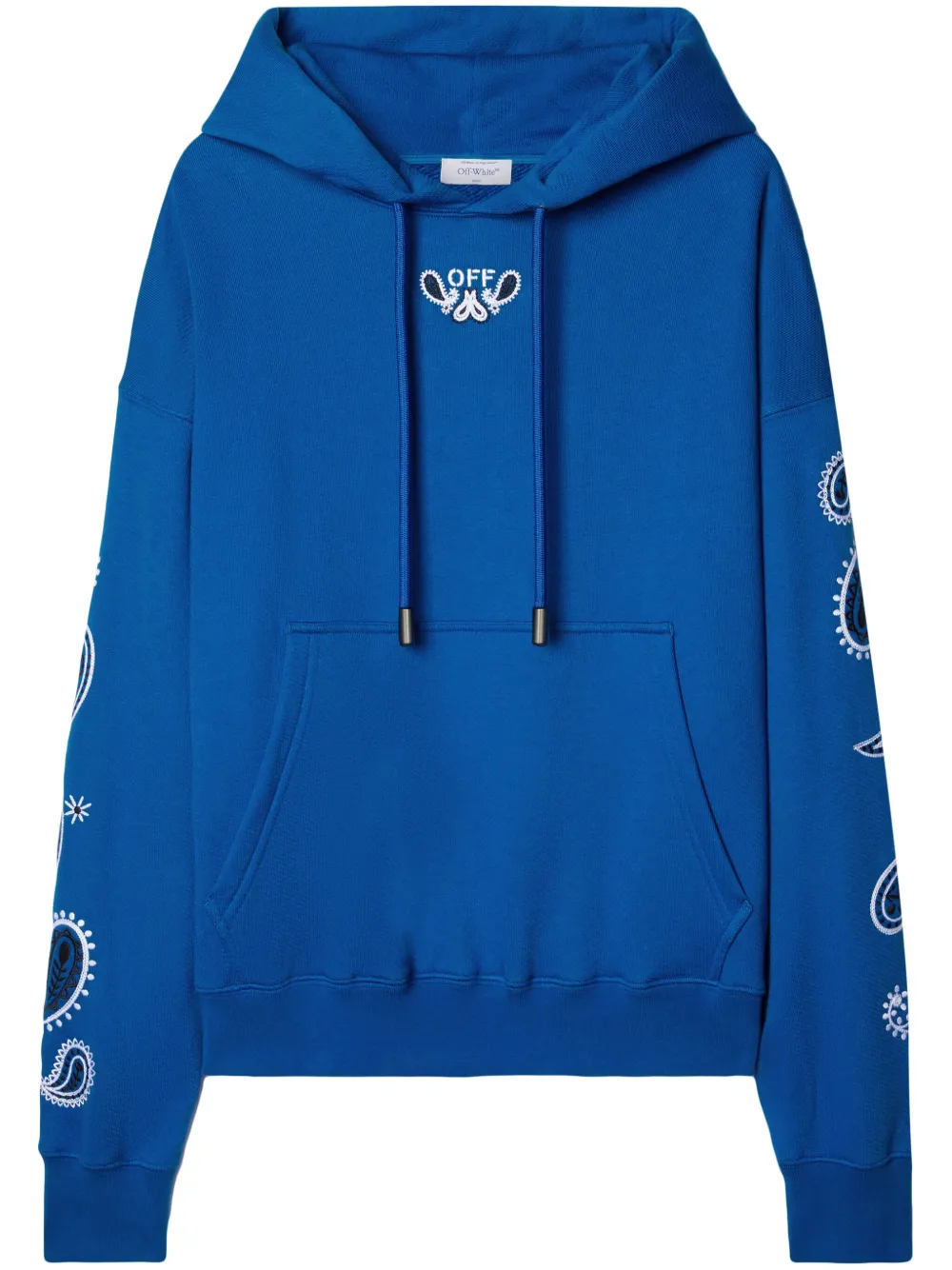 

Худи с кулиской и вышивкой OFF-WHITE, синий