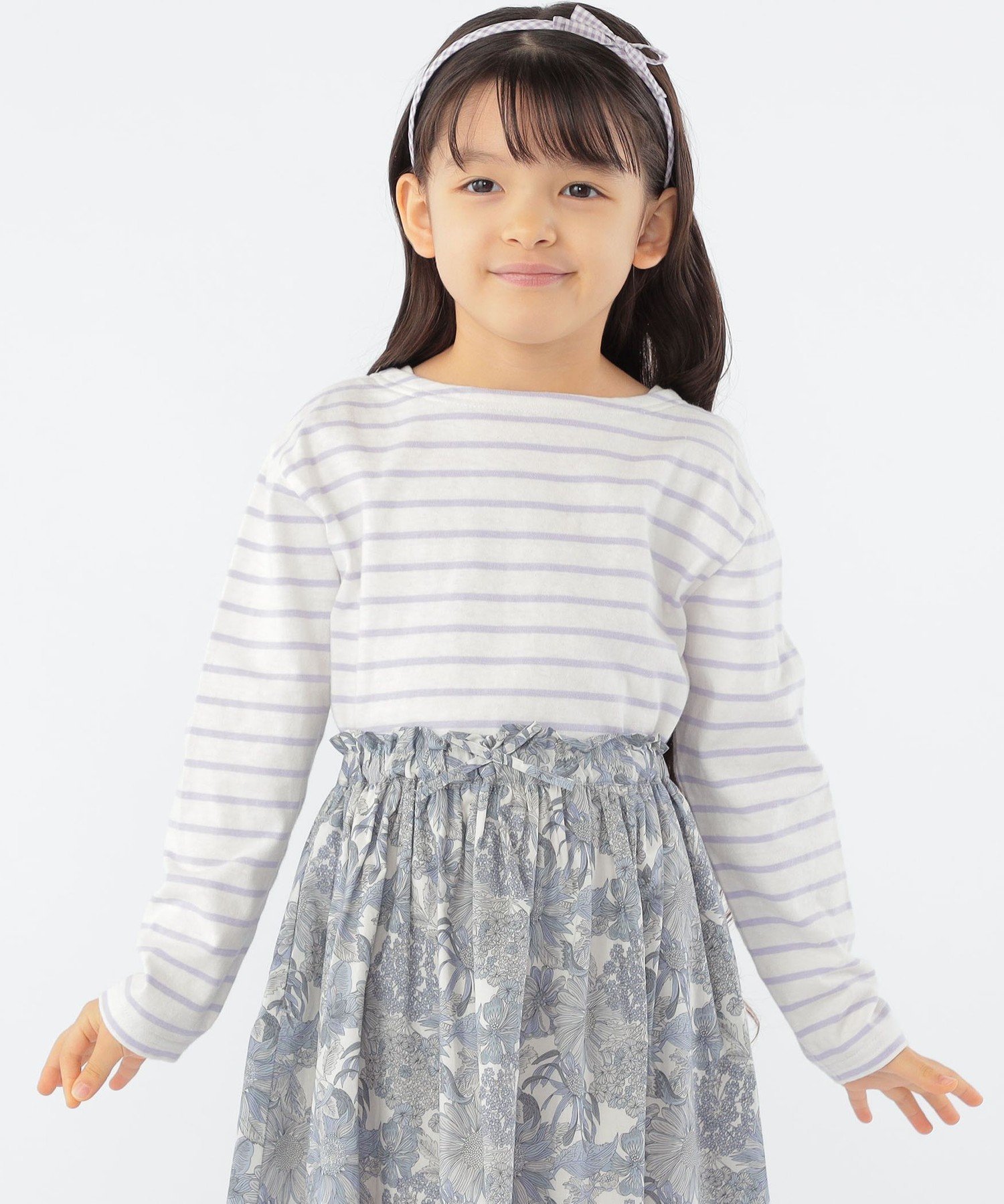 Детская футболка с длинным рукавом в полоску (100–130 см) SHIPS KIDS, Lavender — фото 3
