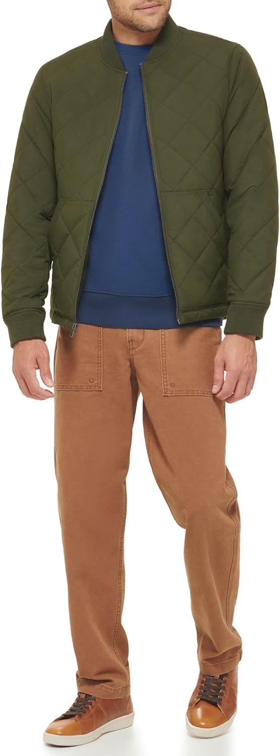 Мужская стеганая куртка-бомбер Levi's с открытым низом, Military Army Green — фото 4