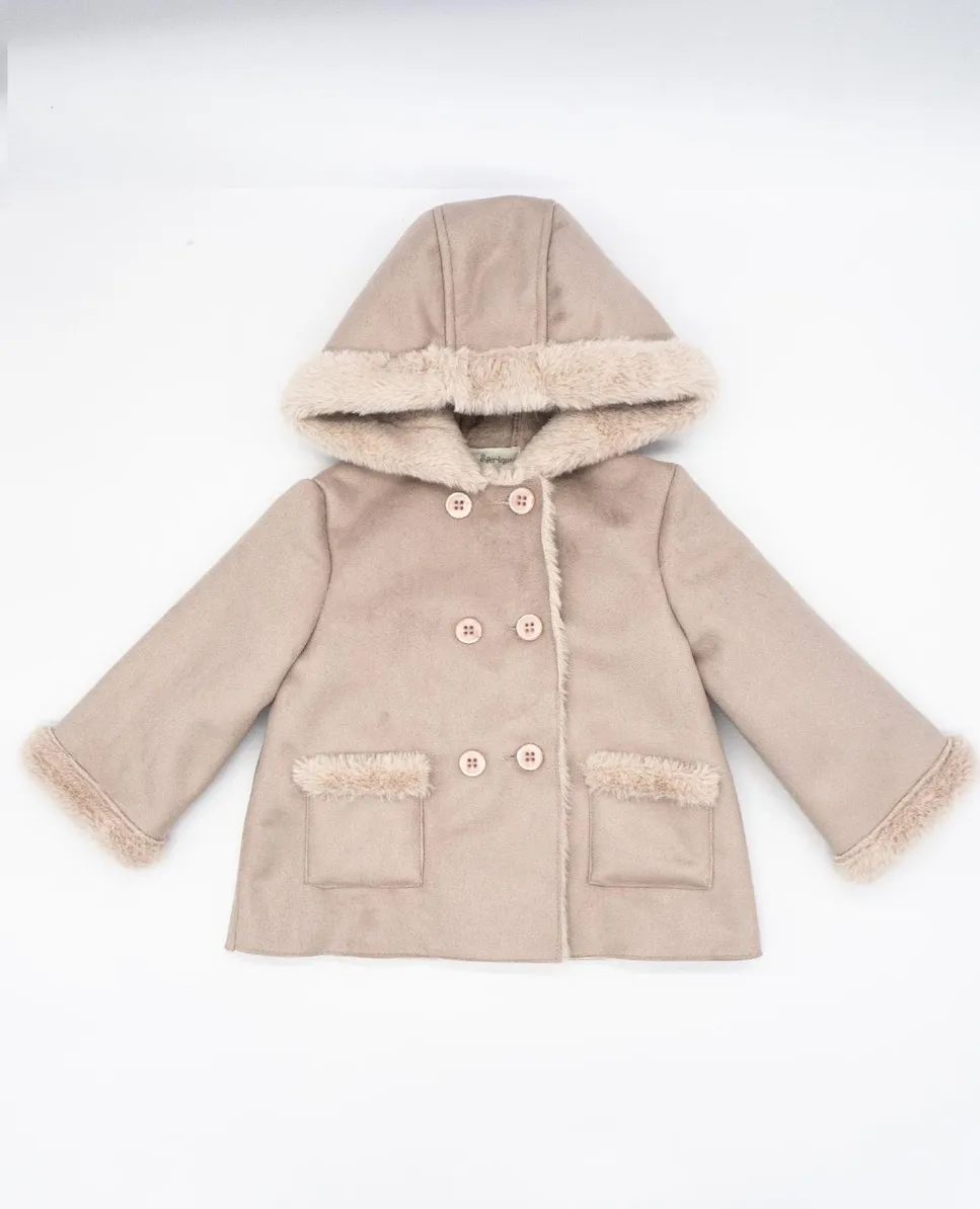 

Детское двустороннее пальто с карманами и капюшоном Fina Ejerique, синий