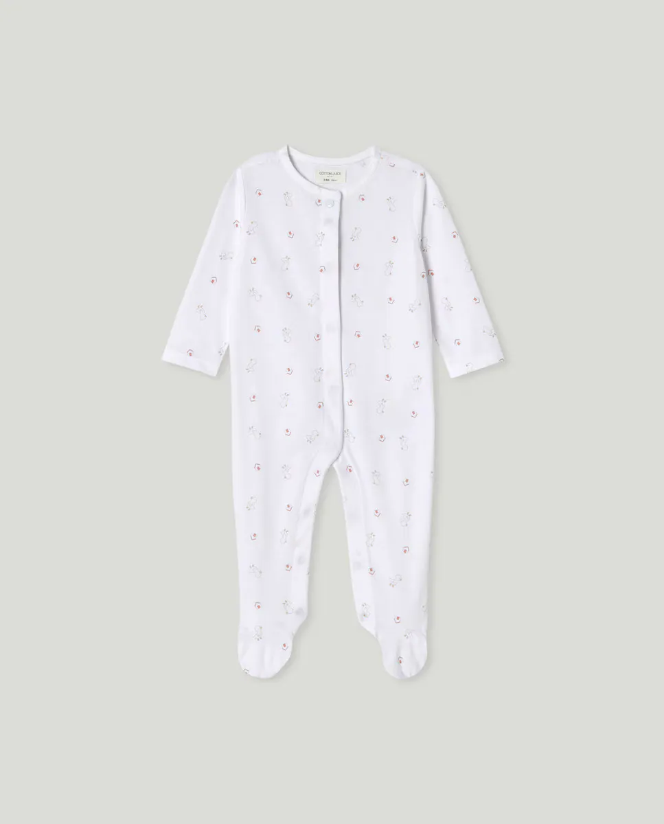 

Длинный комбинезон для мальчика Cotton Juice, белый