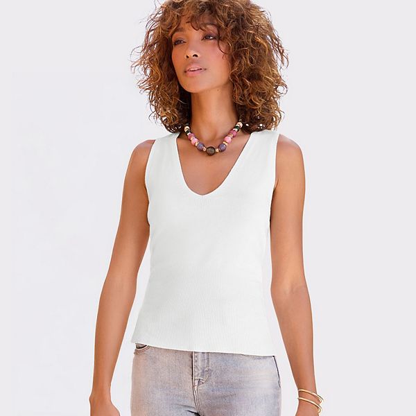 

Женский топ без рукавов Lascana, White