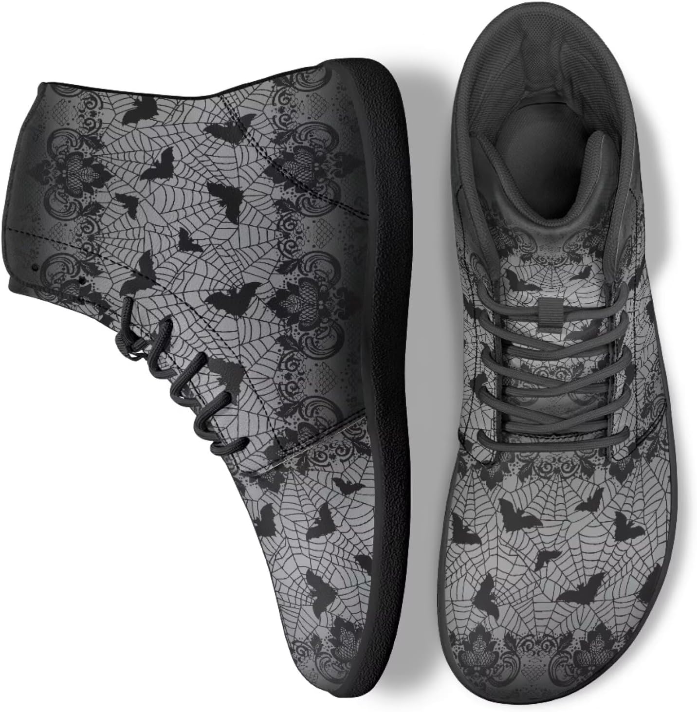 

Унисекс высокие кроссовки для бега для женщин и мужчин, обувь для ходьбы, тренировочные кроссовки из ПУ-кожи Ecaestolph, черный