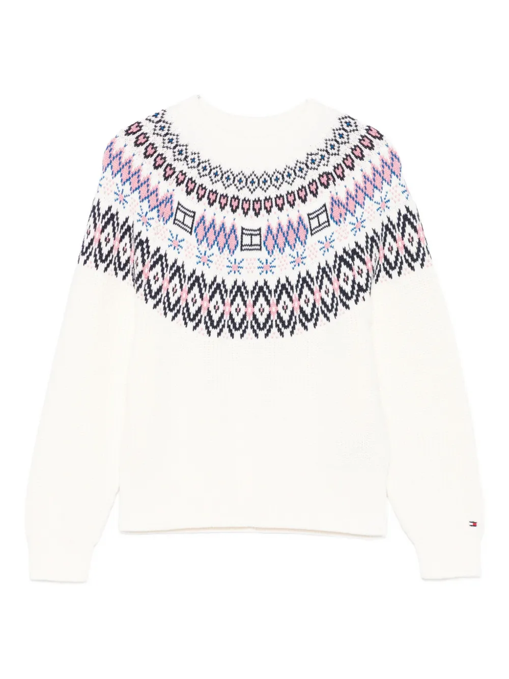 

Свитер с узором Фэр-Айл Tommy Hilfiger Junior, белый