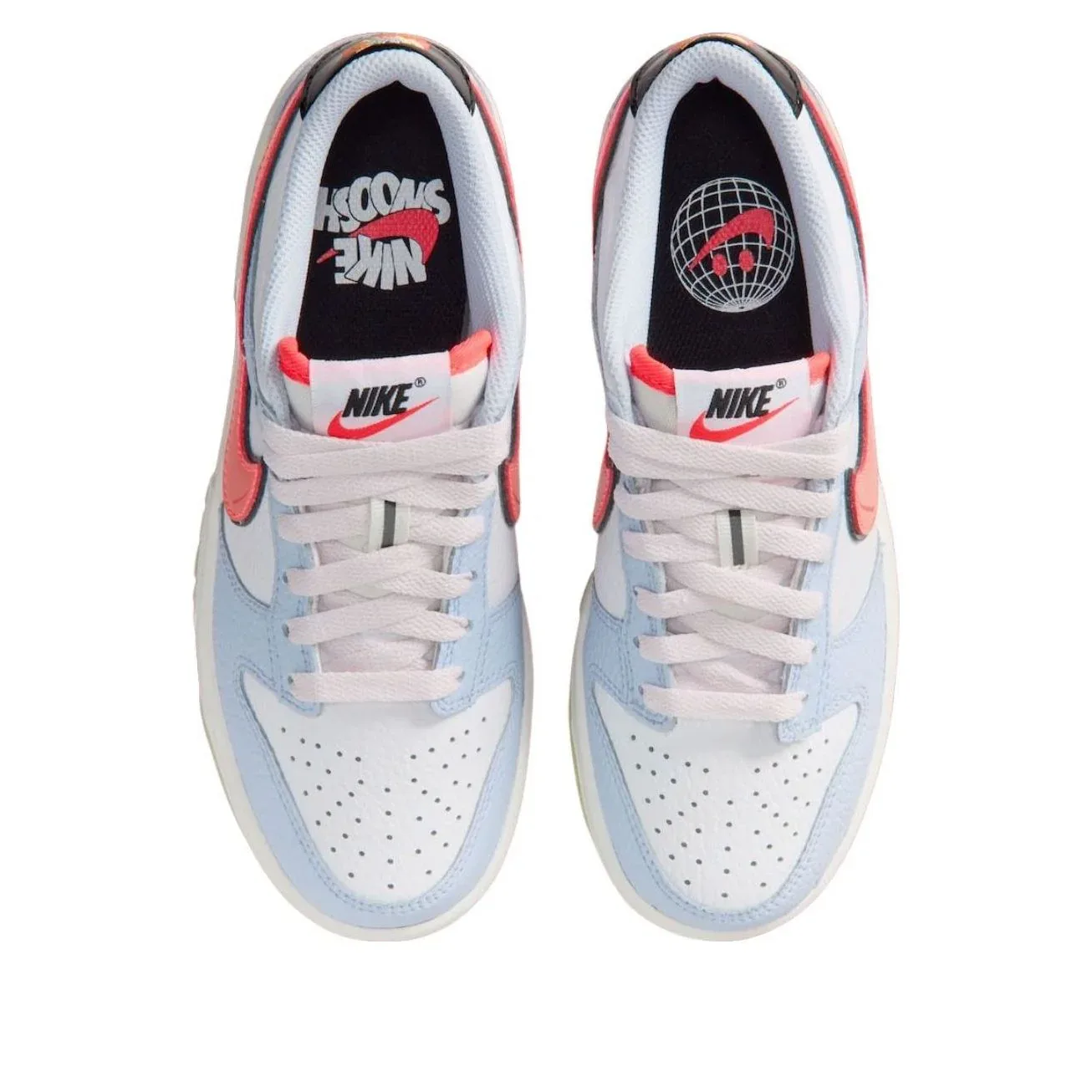 Кроссовки (GS) Nike Dunk Low 'Smiley Swoosh', белый — фото 3