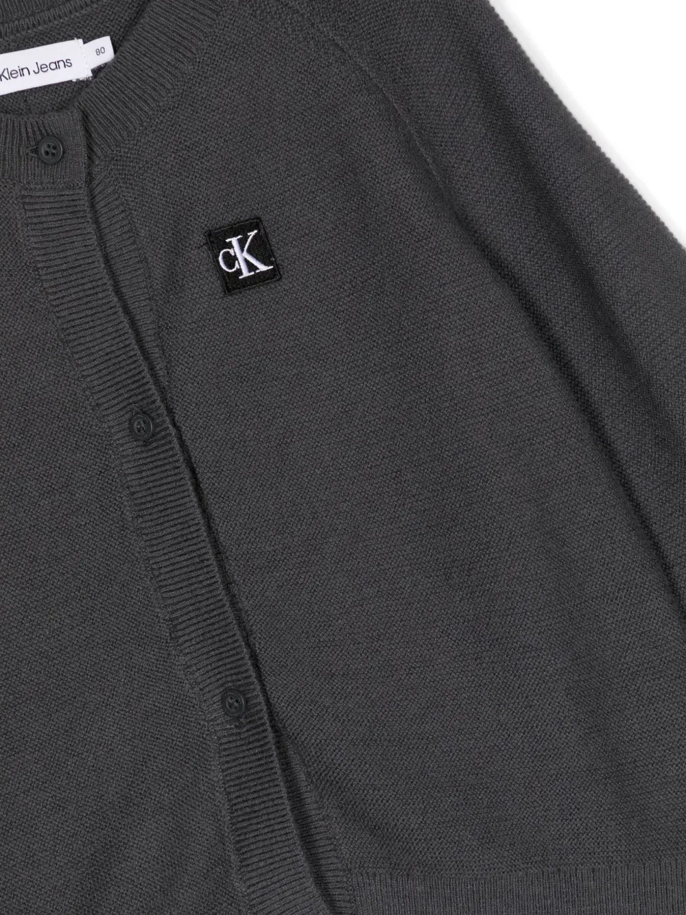 Кардиган с аппликацией в виде логотипа Calvin Klein Kids, серый — фото 3