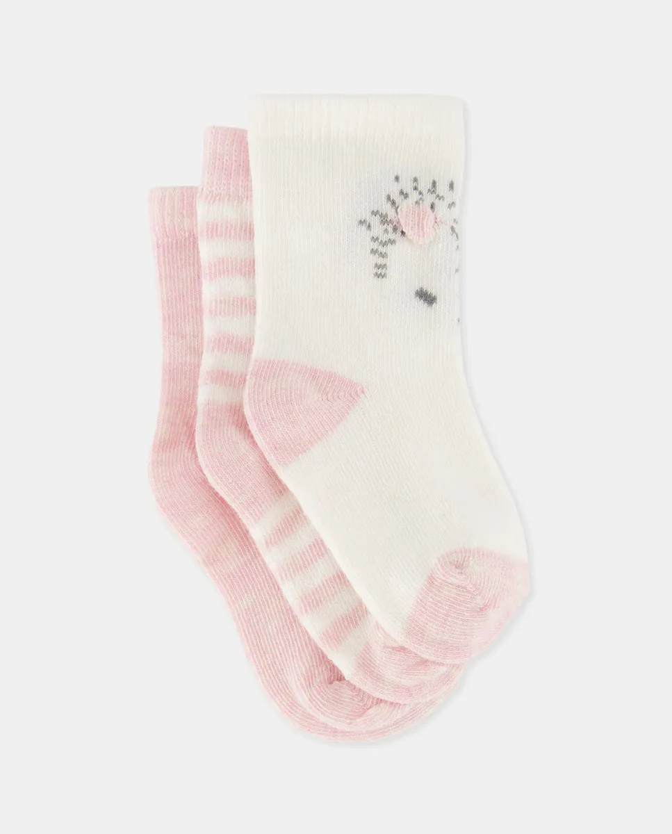 

Упаковка в упаковке 3 базовых носка для девочек Cotton Juice, цвет Rosa