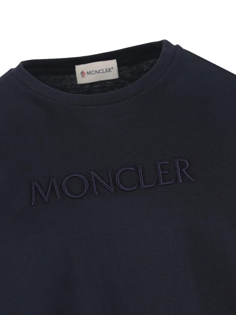 Футболка с вышитым логотипом Moncler Enfant, синий — фото 3