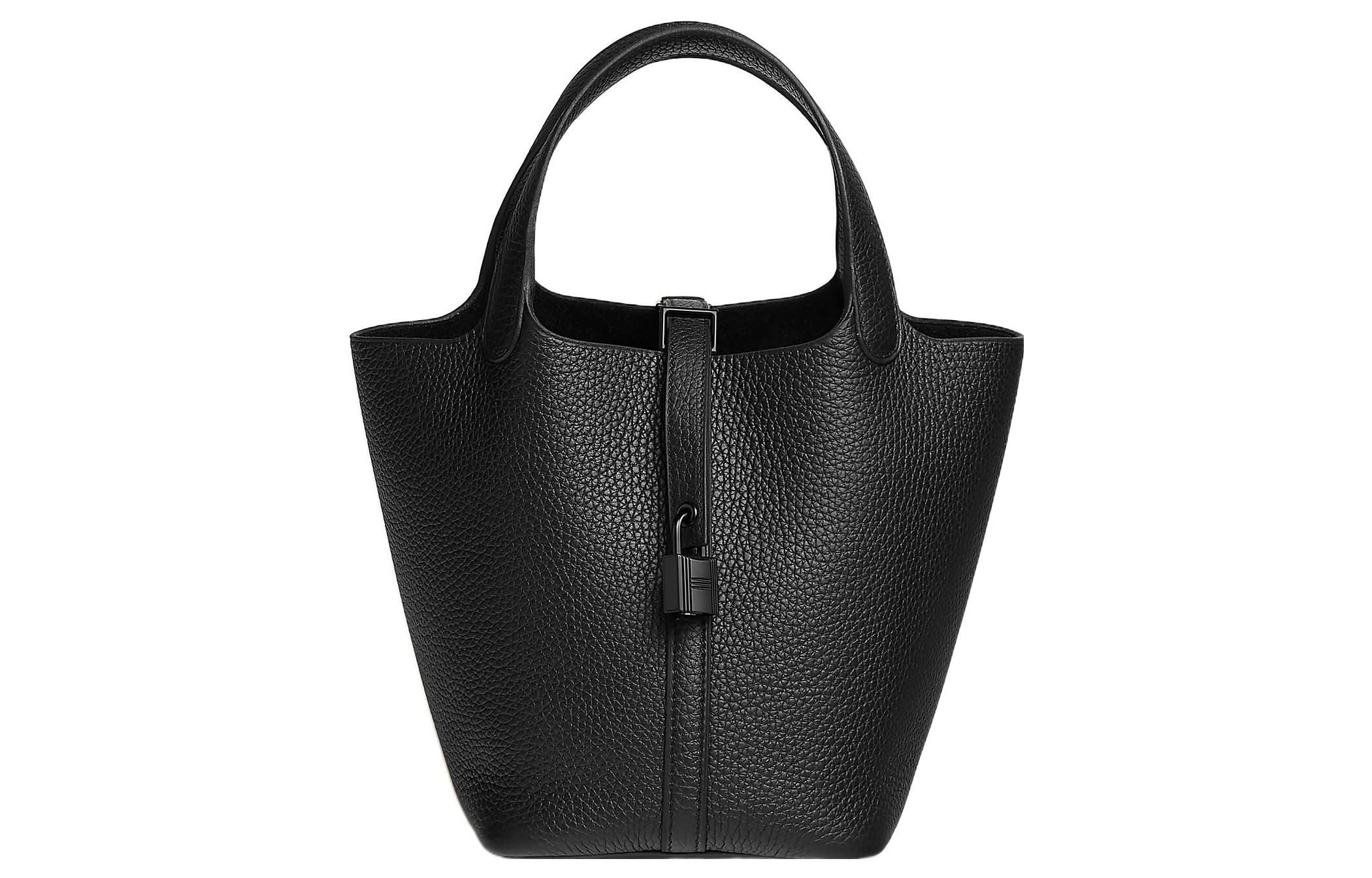 

HERMES Пикотин из кожи Клеманс корзинка ведро сумка 18 женская 89 черный