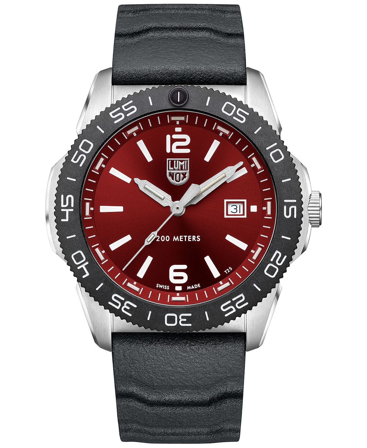 

Мужские часы Swiss Pacific Diver с черным каучуковым ремешком, 44 мм Luminox