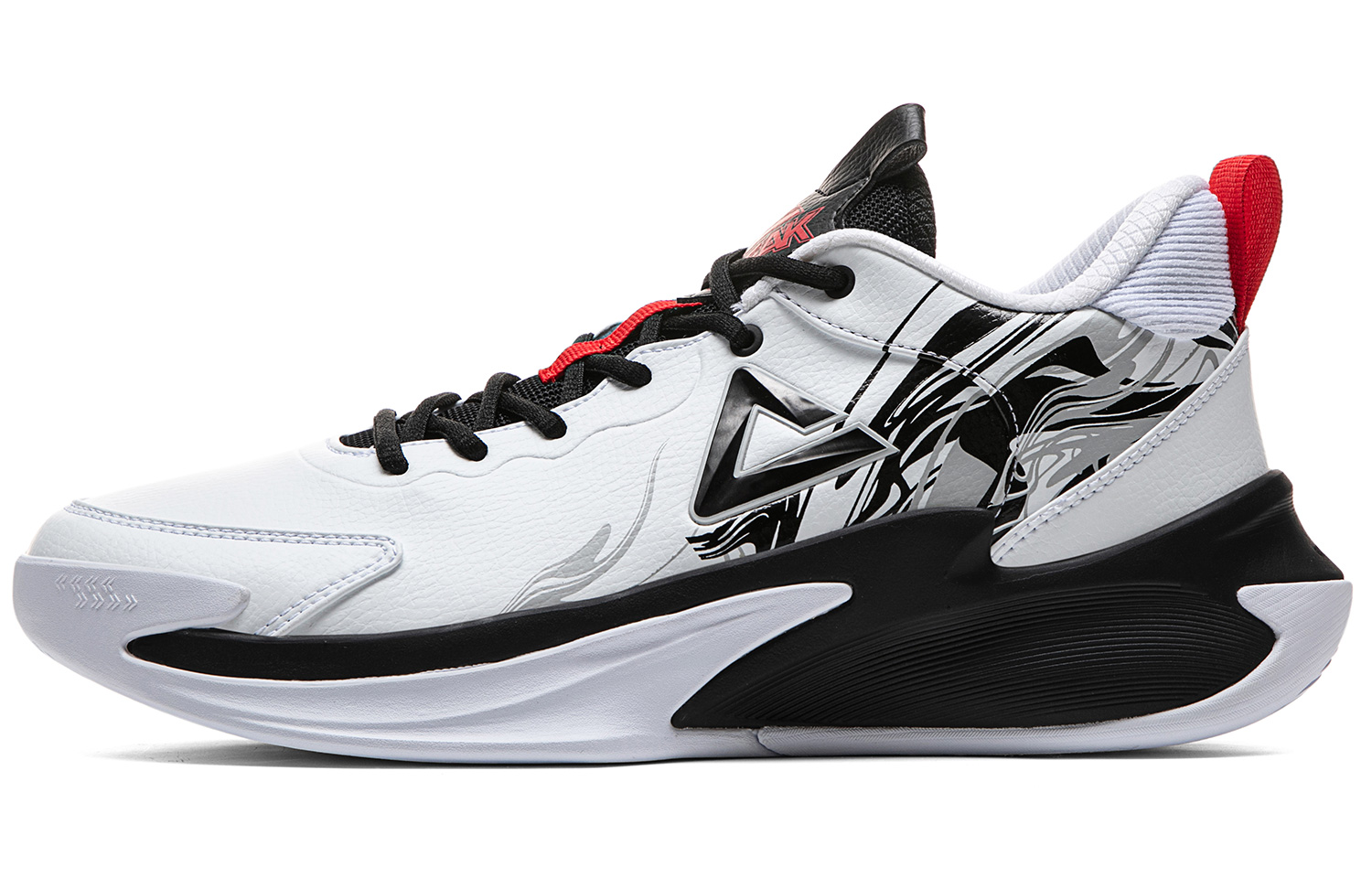 

PEAK Slip Resistant Abrasion Resistant Low top Basketball Shoes Men's All White