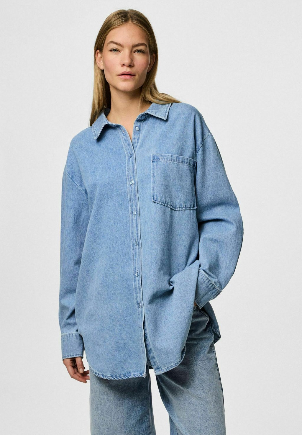 

Блуза PCMAISIE Pieces, цвет Light Blue Denim