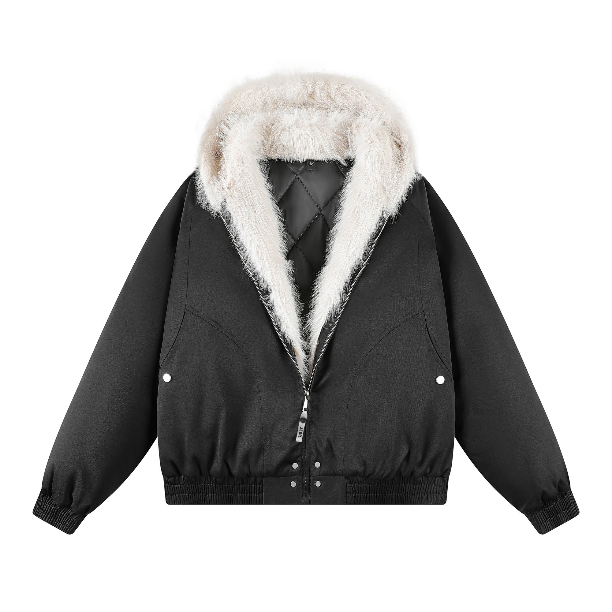 

Пуховик Unisex Hooded Thickened Jeep, черный