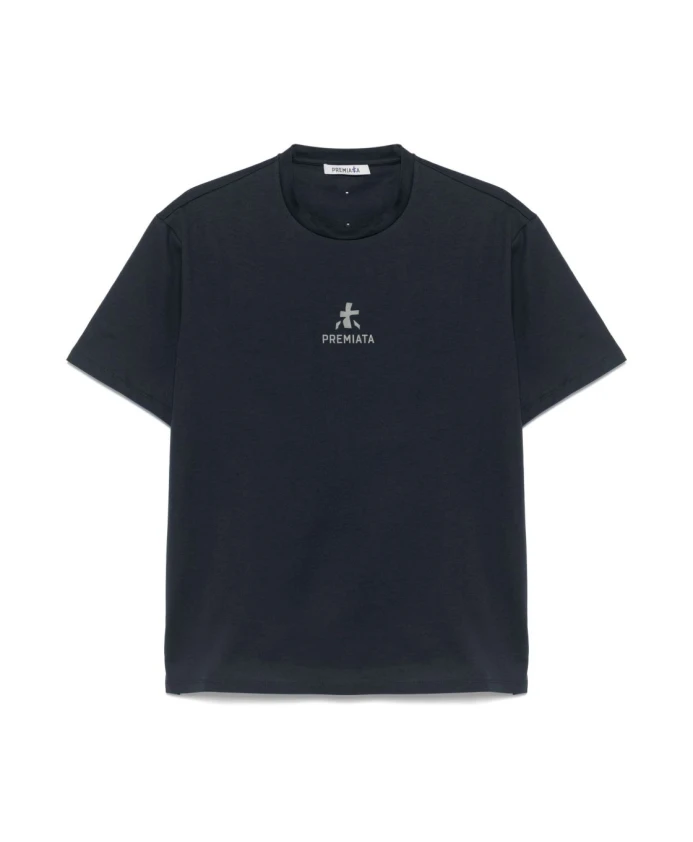 

Синяя футболка с логотипом на воротнике. Premiata, синий
