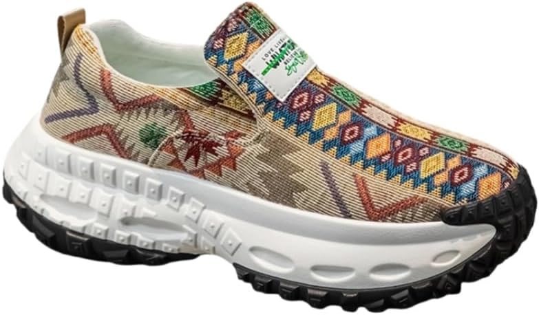 

Мужские модные дышащие спортивные кроссовки - легкие и удобные, с толстой подошвой, уникальными узорами и противоскользящей подошвой Clolinde, бежевый